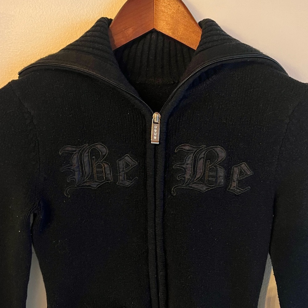 vintage bebe double zipper sweater